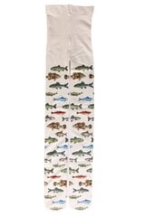 Moteriškos fantastinės pėdkelnės FISHLADY, kreminės- baltos su spausdintu žuvų pavidalo piešiniu kaina ir informacija | Pėdkelnės | pigu.lt
