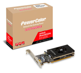 PowerColor AXRX 6400 LP 4GBD6-DH graphics card AMD Radeon RX 6400 4 GB GDDR6 kaina ir informacija | Vaizdo plokštės (GPU) | pigu.lt