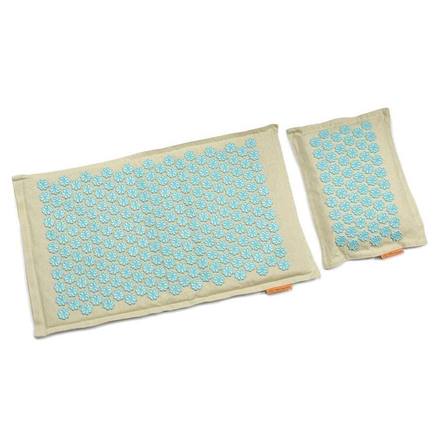 Masažinis akupresūrinis kilimėlis ir pagalvė SMJ sport Premium Eco (linas, kokosas, grikiai) (68 x 42 cm) kaina ir informacija | Masažo reikmenys | pigu.lt