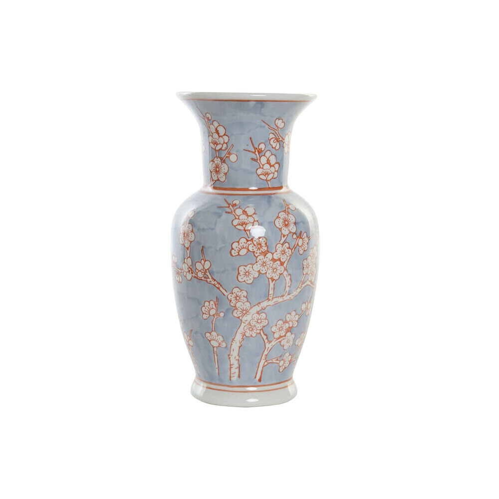 Vaza DKD Home Decor Porcelianas Mėlyna Oranžinė Rytietiškas (24 x 24 x 46 cm) kaina ir informacija | Vazos | pigu.lt