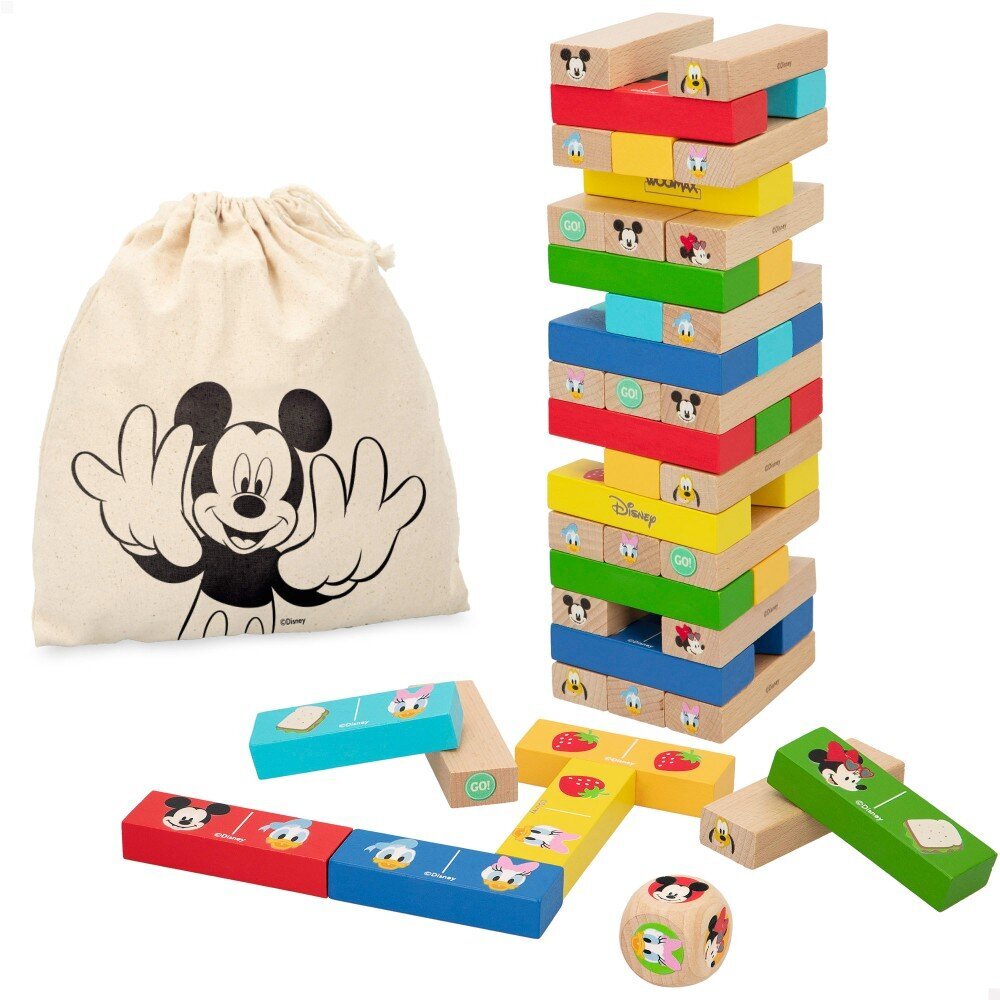 Statymo blokai Mickey Medžio 52 Dalys kaina ir informacija | Žaislai kūdikiams | pigu.lt
