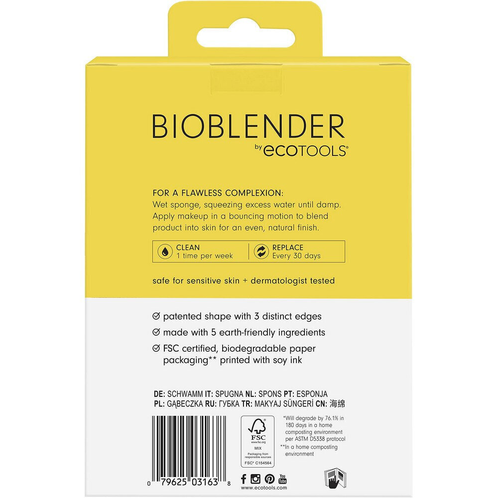 Kempinėlės veidui Ecotools Bioblender, 2 vnt. kaina ir informacija | Makiažo šepetėliai, kempinėlės | pigu.lt