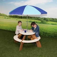 2-ių dalių stalo komplektas Axi Orion, rudas/baltas/mėlynas kaina ir informacija | Vaikiški lauko baldai | pigu.lt