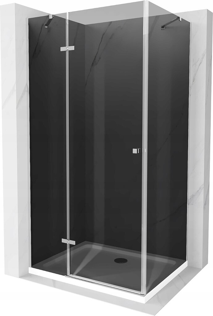 Dušo kabina Mexen Roma su padėklu ir sifonu, Graphite+White/Chrome, 80x70,80,90,100,110,120 cm kaina ir informacija | Dušo kabinos | pigu.lt