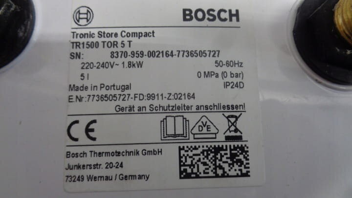 Neslėginis boileris po praustuvu Bosch Tronic 5 l kaina ir informacija | Vandens šildytuvai | pigu.lt