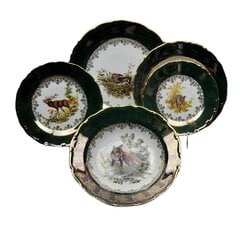 Глубокая тарелка "Охота" зеленого цвета от Queens Crown. Диаметр 23 см. цена и информация | Посуда, тарелки, обеденные сервизы | pigu.lt