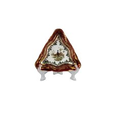 Porcelianinis trikampis raudonos spalvos serviravimo dubuo „Medžioklė“ (fazanas) iš Queens Crown. Dydis 16,5 cm. kaina ir informacija | Indai, lėkštės, pietų servizai | pigu.lt