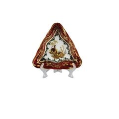 Porcelianinis trikampis raudonos spalvos serviravimo dubuo „Medžioklė“ (stirna) iš Queens Crown. Dydis 20 cm. kaina ir informacija | Indai, lėkštės, pietų servizai | pigu.lt