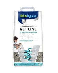 Сжимающийся наполнитель для кошачьего туалета Biokat's Diamond Care Vet Line Attracting & Calming 10 л цена и информация | Наполнители для кошачьих туалетов | pigu.lt