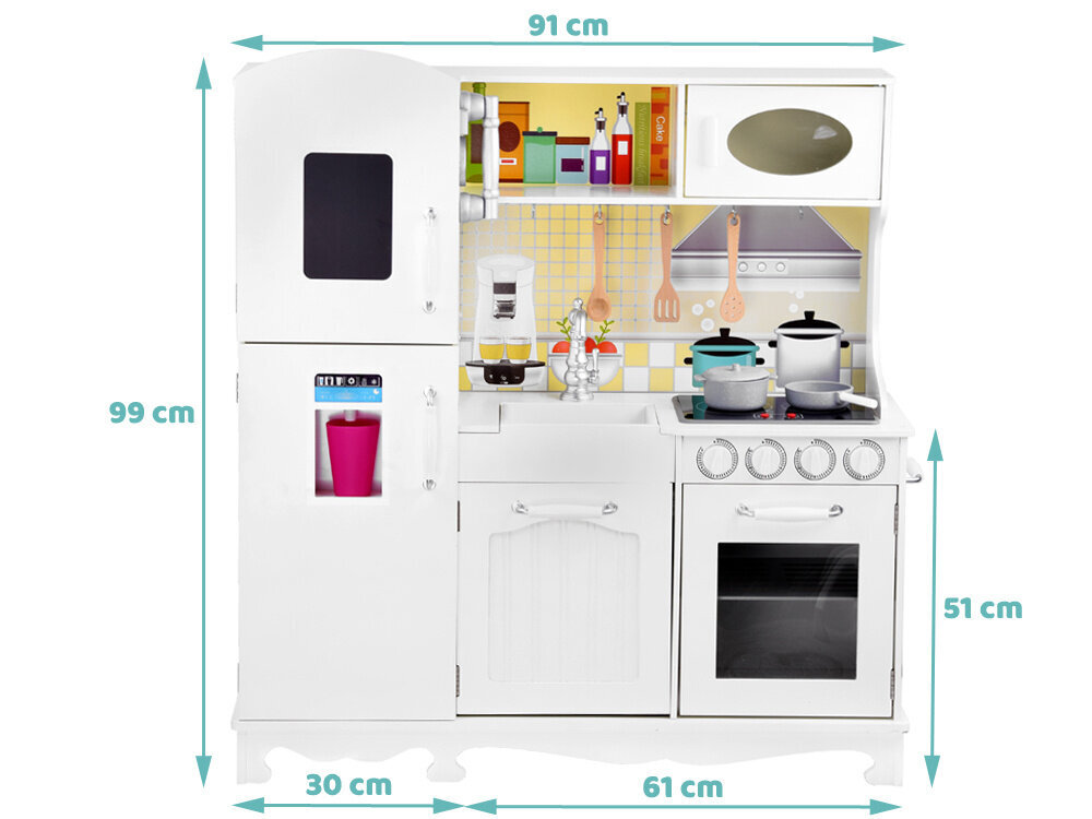 Medinė virtuvėlė su orkaite ir šaldytuvu цена и информация | Žaislai mergaitėms | pigu.lt