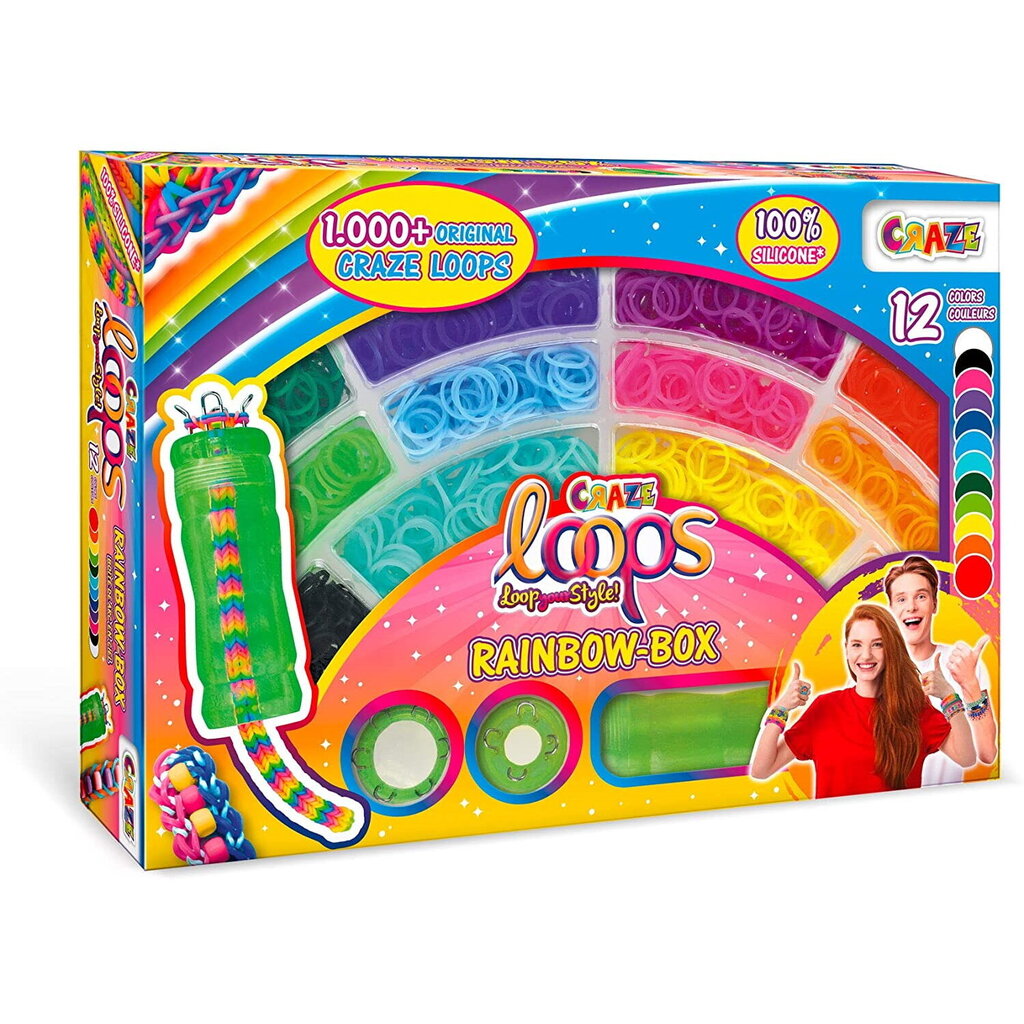 Apyrankių pynimo rinkinys Loops Rainbow Box Craze kaina ir informacija | Lavinamieji žaislai | pigu.lt