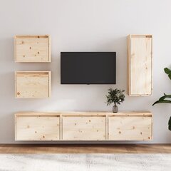 vidaXL Televizoriaus spintelės, 6vnt., pušies medienos masyvas kaina ir informacija | TV staliukai | pigu.lt