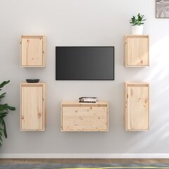 vidaXL Televizoriaus spintelės, 5vnt., pušies medienos masyvas kaina ir informacija | TV staliukai | pigu.lt