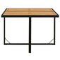 vidaXL Sodo stalas, juodas, 109x107x74cm, poliratanas ir akacija kaina ir informacija | Lauko stalai, staliukai | pigu.lt