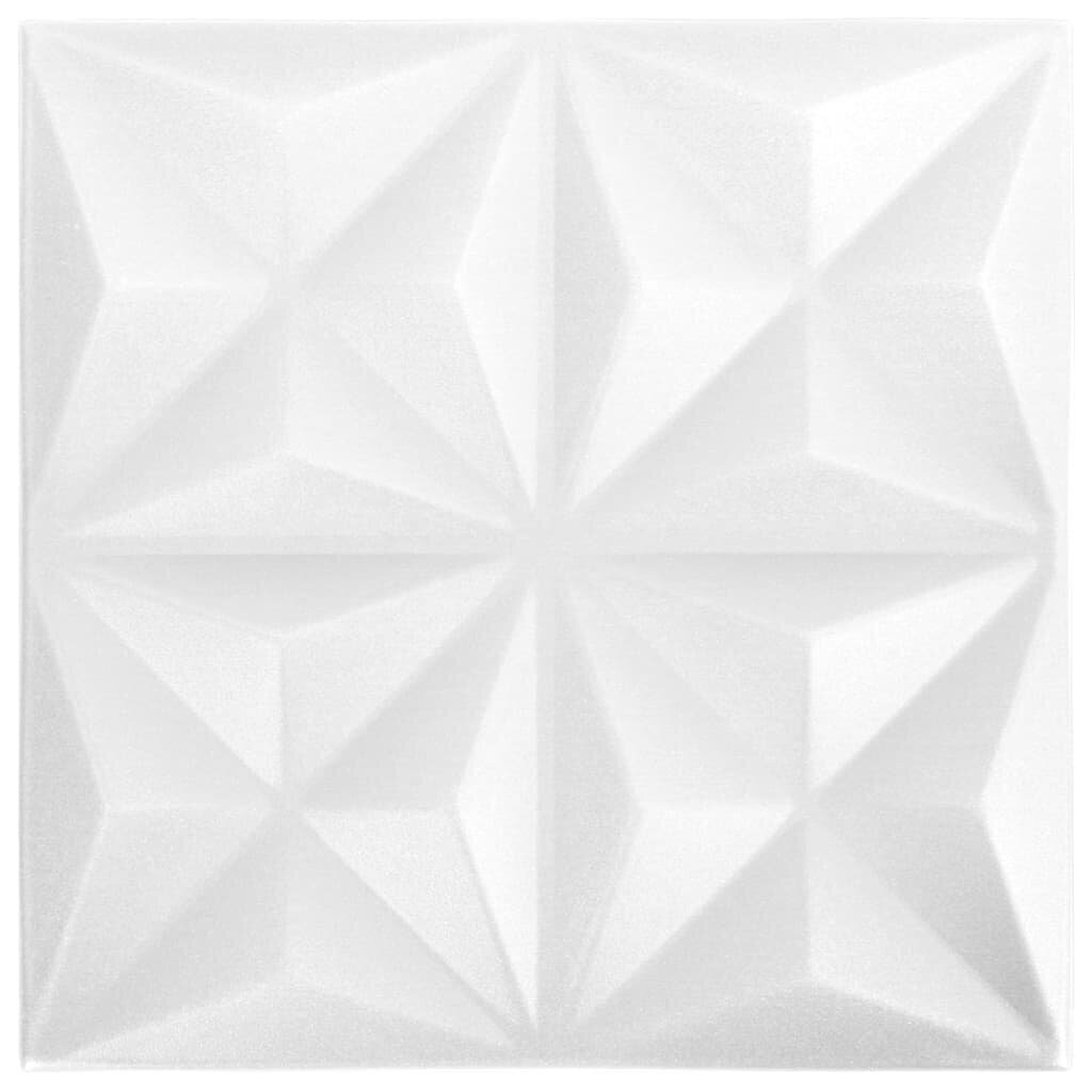 3D sienų plokštės, 12vnt., origami baltos, 50x50cm, 3m² kaina ir informacija |  Lubų, sienų dekoro elementai | pigu.lt