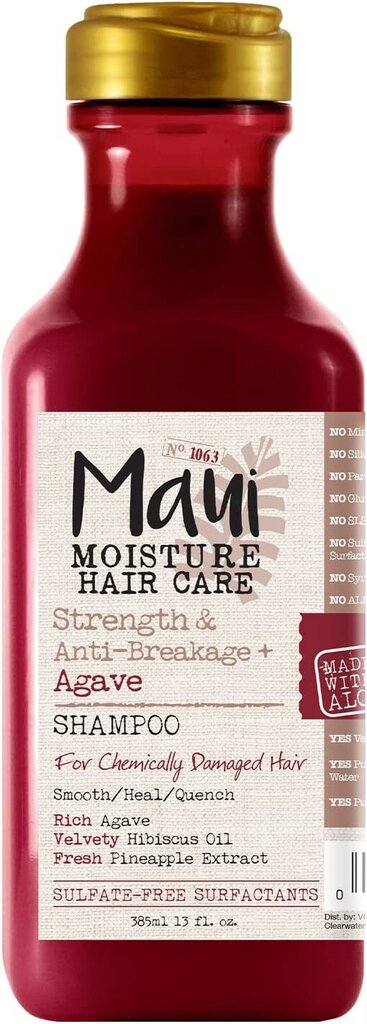 Šampūnas chemiškai pažeistiems plaukams Maui moisture strength anti breakage agave, 385 ml цена и информация | Šampūnai | pigu.lt