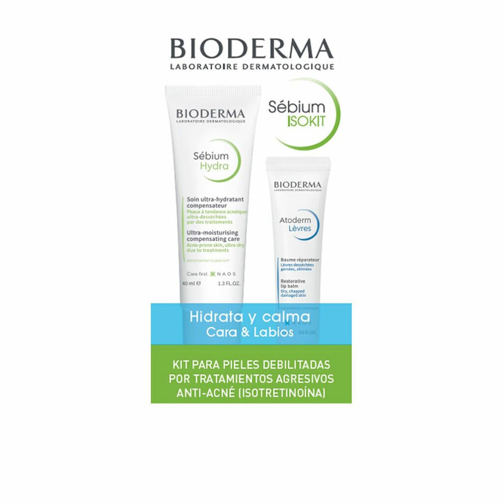 Rinkinys Bioderma Sebium Isokit: lūpų balzamas, 15 ml + veido kremas, 40 ml kaina ir informacija | Lūpų dažai, blizgiai, balzamai, vazelinai | pigu.lt