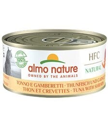 Almo Nature HFC Natural, katėms, tunas su krevetėmis, 150 g kaina ir informacija | Konservai katėms | pigu.lt