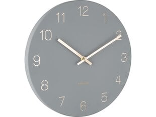 Sieninis laikrodis - Žavingi graviruoti skaičiai, pilka sp., 30 cm kaina ir informacija | Laikrodžiai | pigu.lt