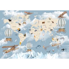Vaikiški fototapetai - Dangiškas pasaulio žemėlapis anglų kalba kaina ir informacija | Vaikiški fototapetai | pigu.lt
