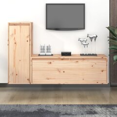 vidaXL Televizoriaus spintelės, 2vnt., pušies medienos masyvas kaina ir informacija | TV staliukai | pigu.lt