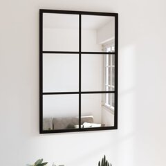 vidaXL Sieninis veidrodis, juodos spalvos, 60x40cm, metalas kaina ir informacija | Veidrodžiai | pigu.lt