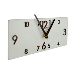 Белые настенные часы, деревянные прямоугольные часы, белые настенные часы эксклюзивного дизайна, кухонные настенные часы, часы уникальной формы ручной работы, часы эксклюзивной модели цена и информация | Часы | pigu.lt
