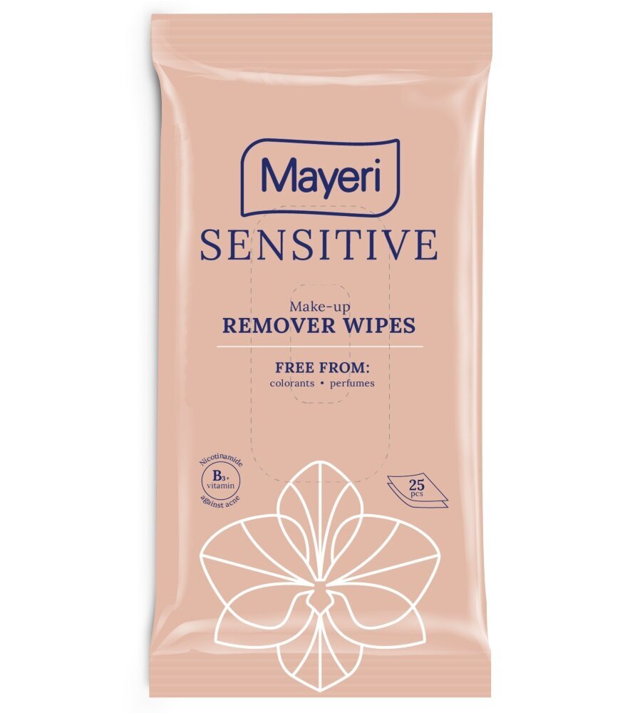 Drėgnos servetėlės makiažui valyti Mayeri Sensitive, 30 vnt. kaina ir informacija | Vatos gaminiai, drėgnos servetėlės | pigu.lt