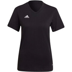 Adidas moteriški sportiniai marškinėliai Entrada 22 Tee W HC0438, juodi цена и информация | Спортивная одежда для женщин | pigu.lt