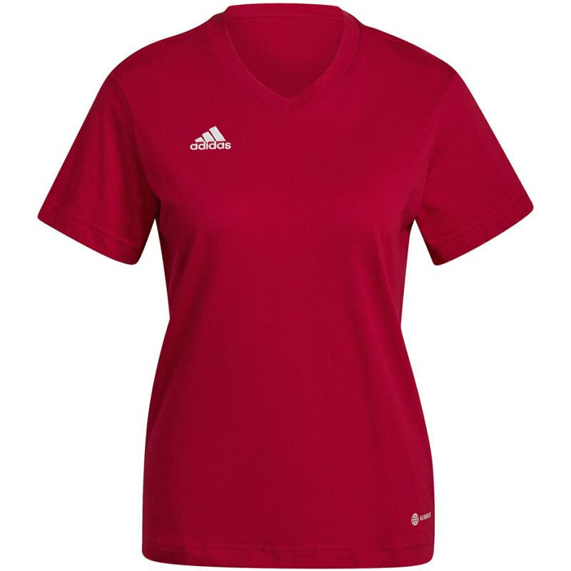 Marškinėliai moterims Adidas Entrada 22 Tee W HC0441, raudoni цена и информация | Marškinėliai moterims | pigu.lt