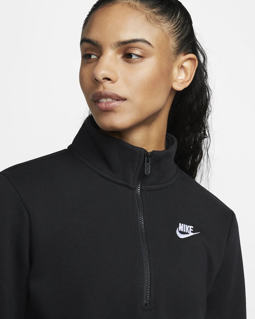 Nike džemperis moterims NSW CLUB FLC QZ STD, juodas kaina | pigu.lt