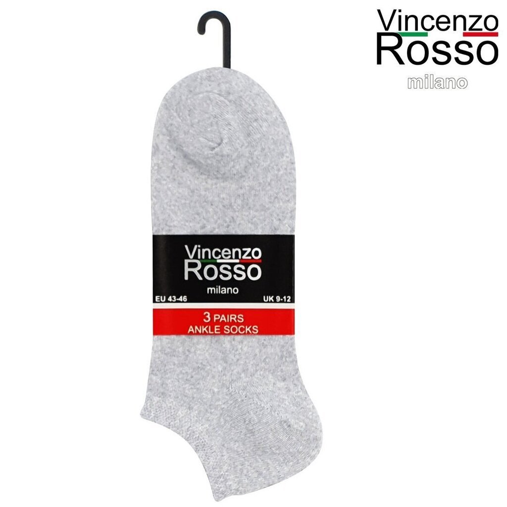 Trumpos kojinės vyrams Vincenzo Rosso, pilkos, 18 porų цена и информация | Vyriškos kojinės | pigu.lt
