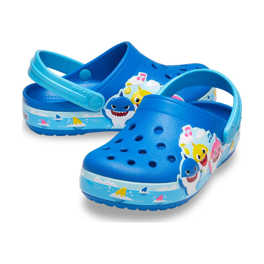 Šlepetės vaikams Crocs™ FunLab Baby Shark Band Clog Kid's 207066 166713, mėlynos kaina ir informacija | Guminės klumpės vaikams | pigu.lt