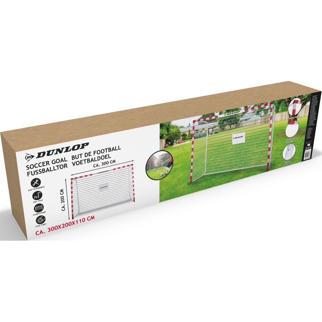 Futbolo vartai Dunlop Allround, 300x200x110 cm цена и информация | Futbolo vartai ir tinklai | pigu.lt