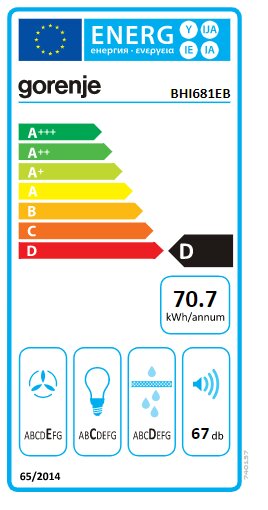 Gorenje Hood BHI681EB kaina ir informacija | Gartraukiai | pigu.lt