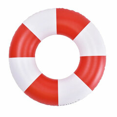 Plaukimo ratas Swim Essentials Life Buoy, 90 cm, baltas/raudonas kaina ir informacija | Pripučiamos ir paplūdimio prekės | pigu.lt