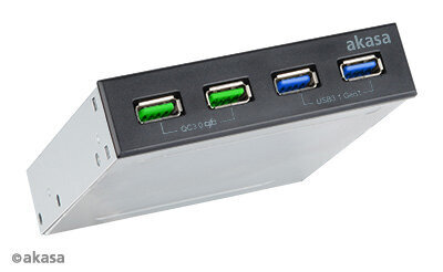 Akasa 3,5" vidinis 4x USB3 priekinis skydelis kaina ir informacija | Vidiniai kietieji diskai (HDD, SSD, Hybrid) | pigu.lt
