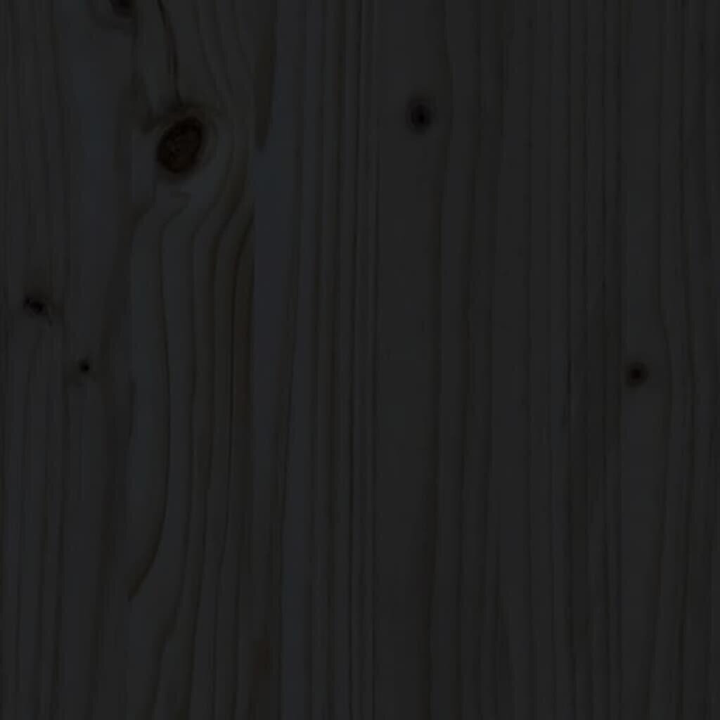 Lovos rėmas, juodas, 140x200cm, pušies medienos masyvas цена и информация | Lovos | pigu.lt