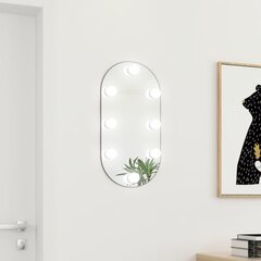 vidaXL Veidrodis su LED lemputėmis, 60x30cm, stiklas, ovalo formos цена и информация | Зеркала | pigu.lt