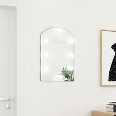 vidaXL Veidrodis su LED lemputėmis, 60x40cm, stiklas, arkos formos цена и информация | Зеркала | pigu.lt