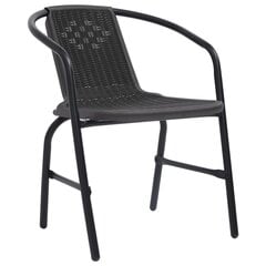 Sodo kėdės, 8 vnt, juodos kaina ir informacija | Lauko kėdės, foteliai, pufai | pigu.lt