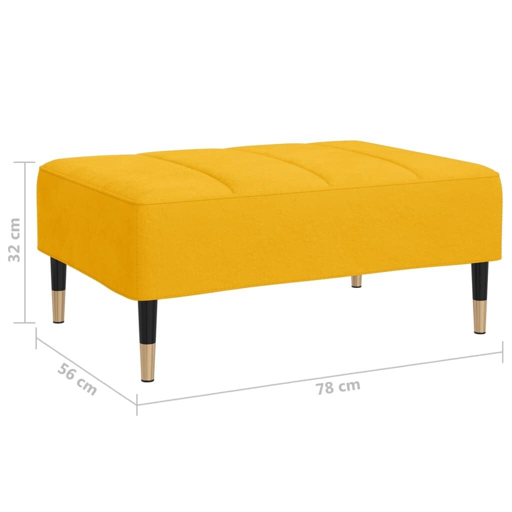 vidaXL Pakoja, geltonos spalvos, 78x56x32cm, aksomas цена и информация | Sėdmaišiai ir pufai | pigu.lt