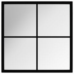 vidaXL Sieninis veidrodis, juodos spalvos, 40x40cm, metalas цена и информация | Зеркала | pigu.lt