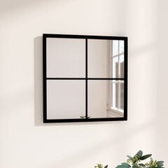 vidaXL Sieninis veidrodis, juodos spalvos, 40x40cm, metalas kaina ir informacija | Veidrodžiai | pigu.lt