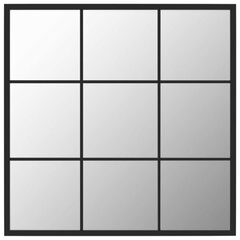 vidaXL Sieninis veidrodis, juodos spalvos, 60x60cm, metalas цена и информация | Зеркала | pigu.lt