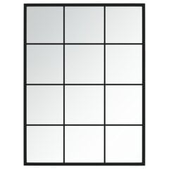 vidaXL Sieninis veidrodis, juodos spalvos, 80x60cm, metalas kaina ir informacija | Veidrodžiai | pigu.lt