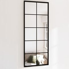 vidaXL Sieninis veidrodis, juodos spalvos, 100x40cm, metalas kaina ir informacija | Veidrodžiai | pigu.lt