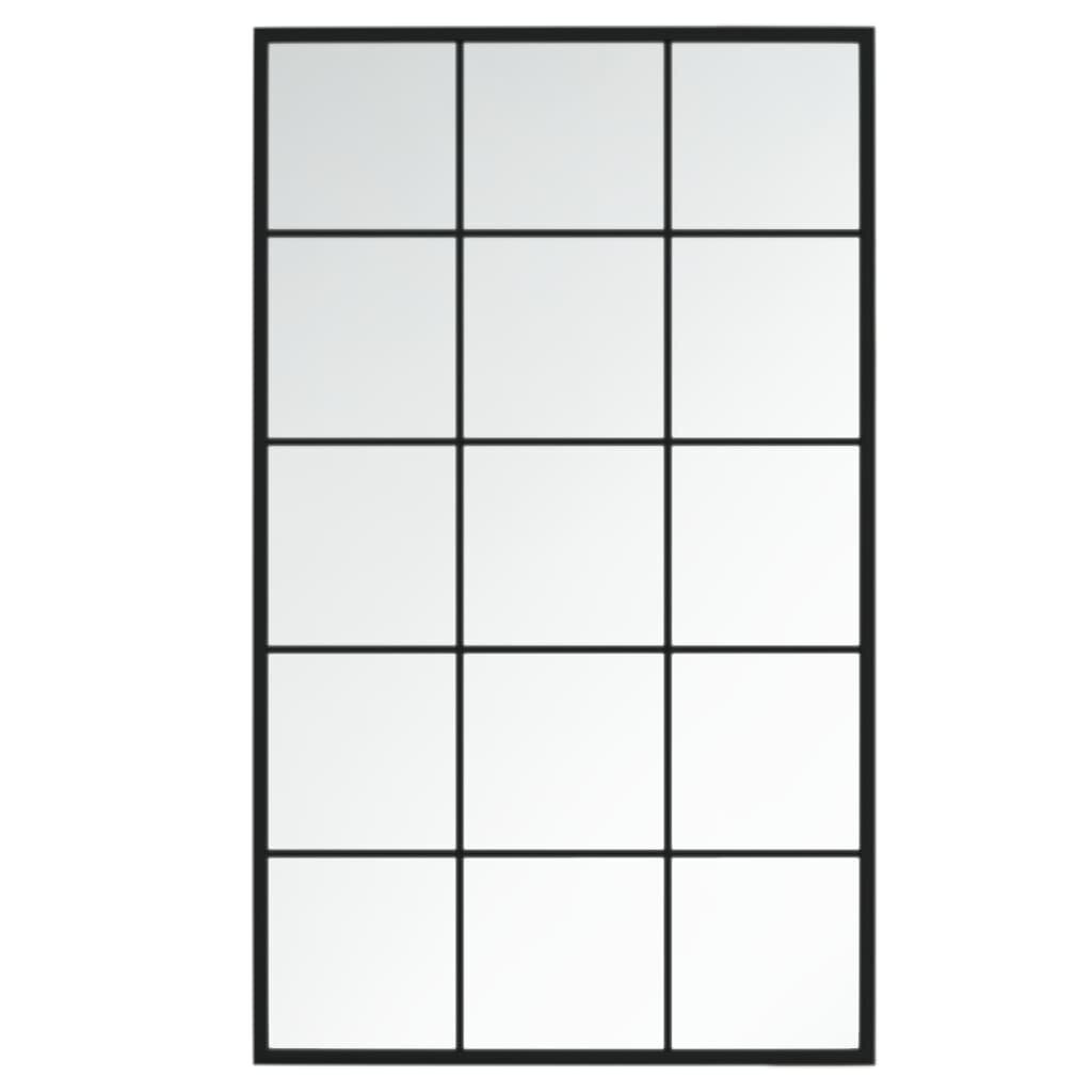 vidaXL Sieninis veidrodis, juodos spalvos, 100x60cm, metalas kaina ir informacija | Veidrodžiai | pigu.lt