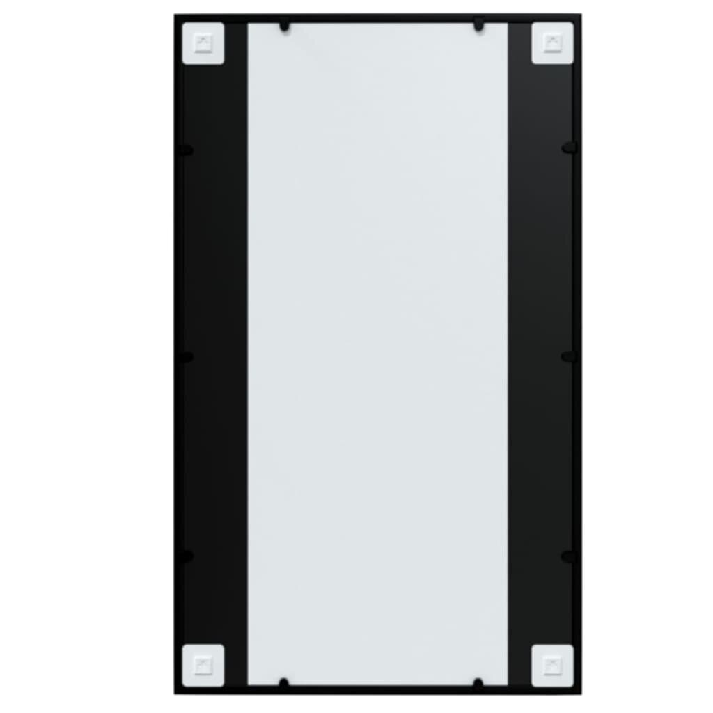 vidaXL Sieninis veidrodis, juodos spalvos, 100x60cm, metalas kaina ir informacija | Veidrodžiai | pigu.lt