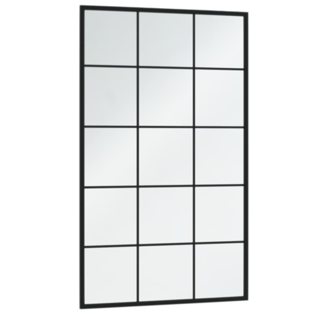 vidaXL Sieninis veidrodis, juodos spalvos, 100x60cm, metalas цена и информация | Veidrodžiai | pigu.lt